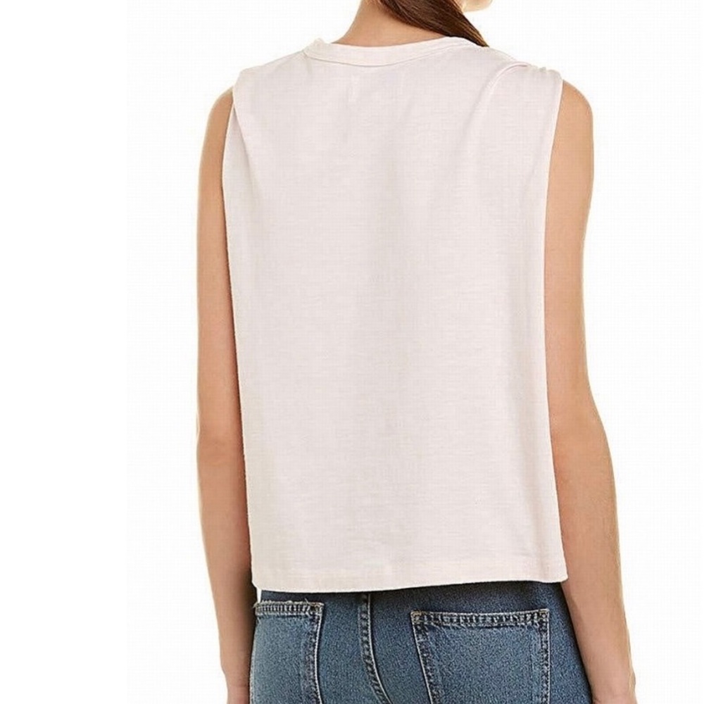 💕Pink Asymmetrical Sleeveless Shirt Current Elliot Cutout Tank Cami Cotton Top💕 - Picture 2 of 3